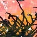 a gypsy fortune told at sundown.  Original mixed media art by Roz Inga....