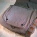 canvas messenger bag with leather accents bike bag - olive green