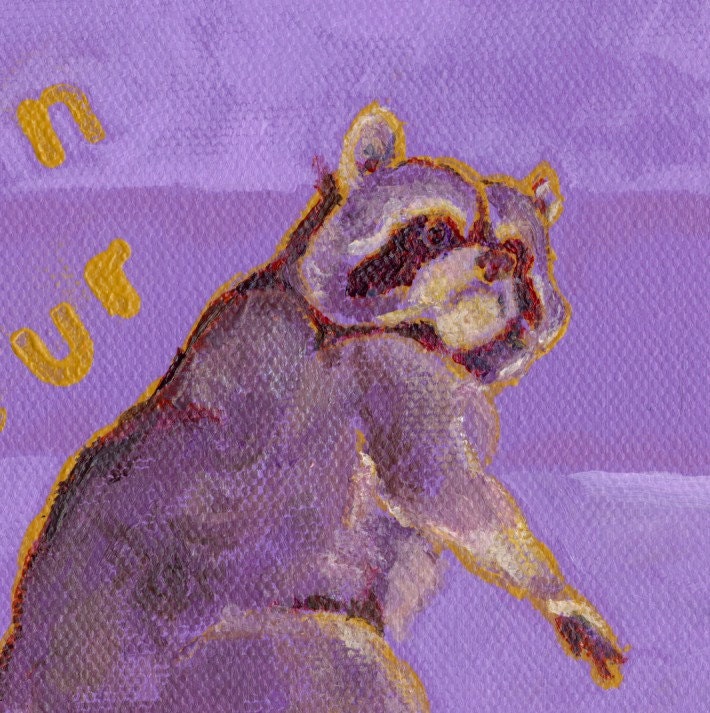 Raccoon on Strike -- Original Painting