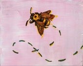 Bumble Bee Flying Path - Original Painting