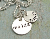 Hand Stamped Necklace - Hand Stamped Mommy Necklace - Personalized Jewelry - Tiny Tokens