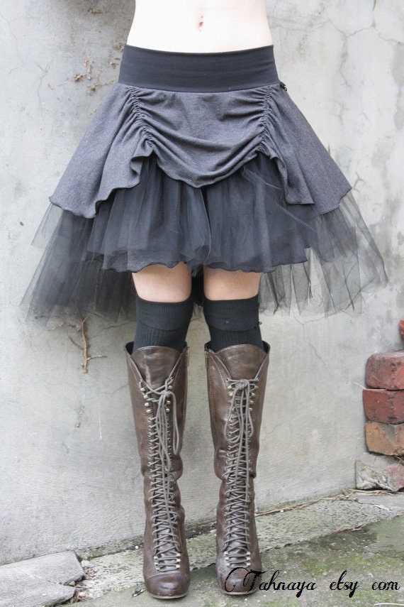 Rainy day... tutu in storm grey with teired tulle. Custom made for you in your choice of colours. - tahnaya