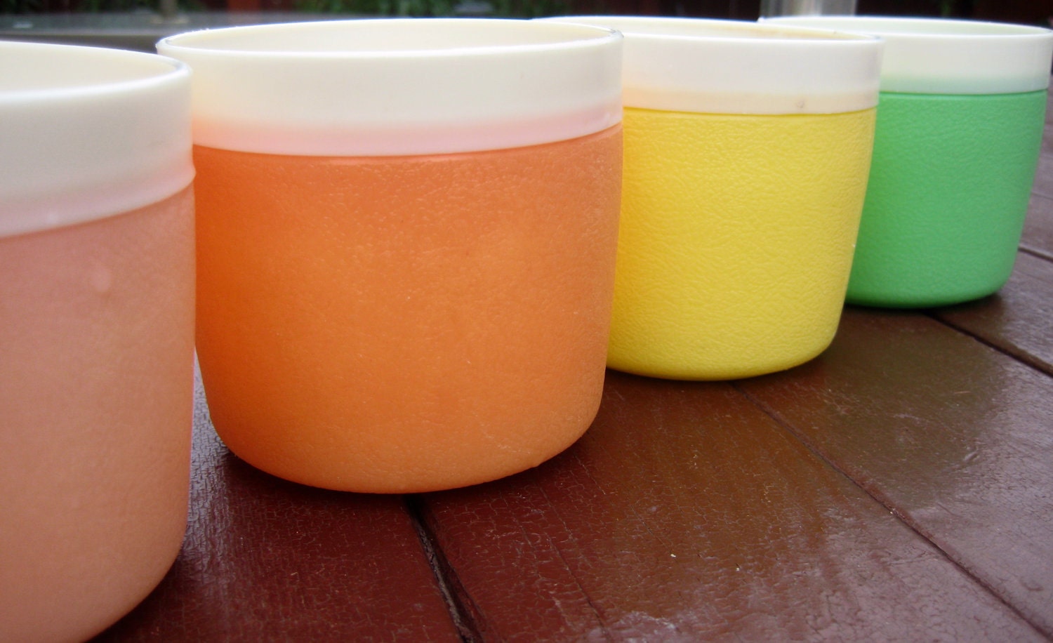 Set of 4 vintage Bolero Therm-O-Ware mugs: 1950's, retro
