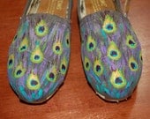 Peacock Toms - Custom, on gray, your colors, your size, shoes included