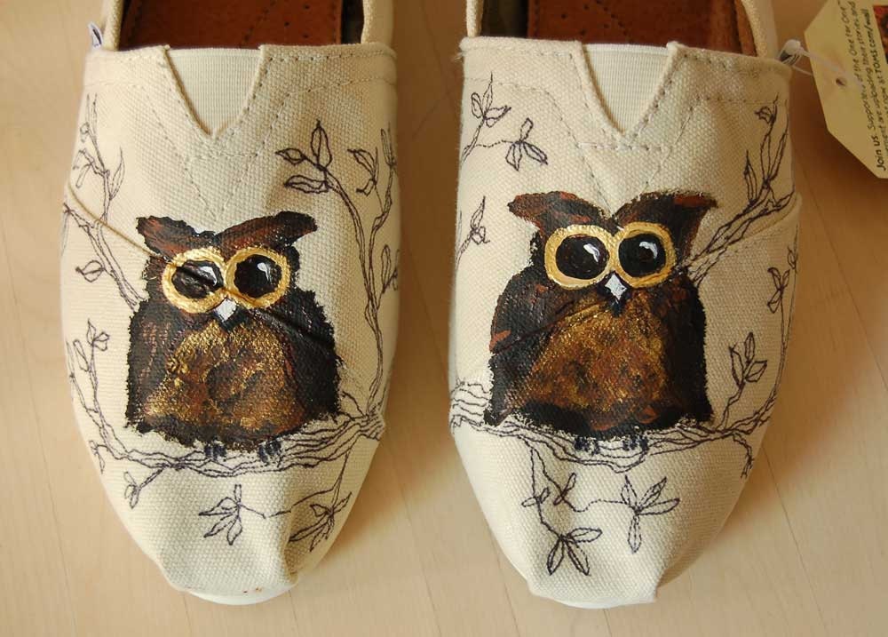 Custom Owl TOMS - your size, your colors, shoes included