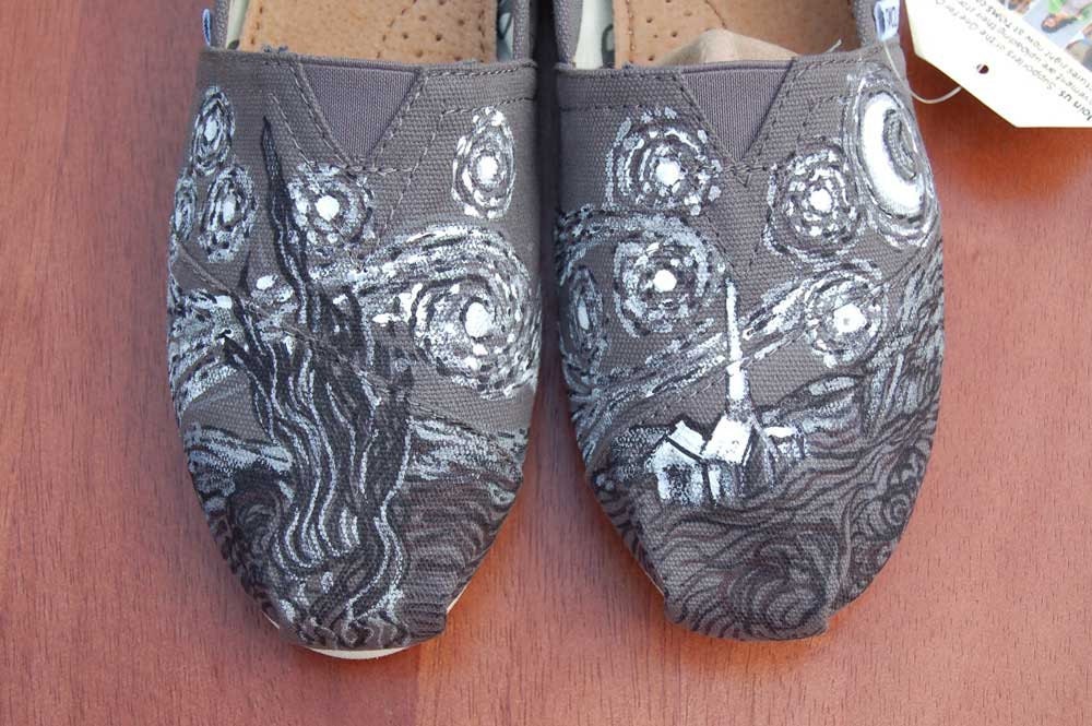van Gogh Starry Night Custom Toms or Vans - shoes included, your size, your colors