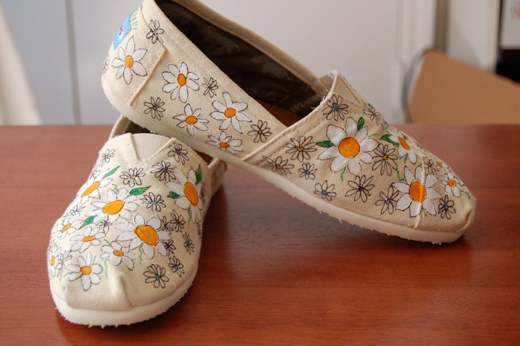 Crazy Daisy TOMS - custom painted in your size, your colors, shoes included