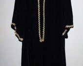 Barsarobe black velvet dashiki robe dress - L XL