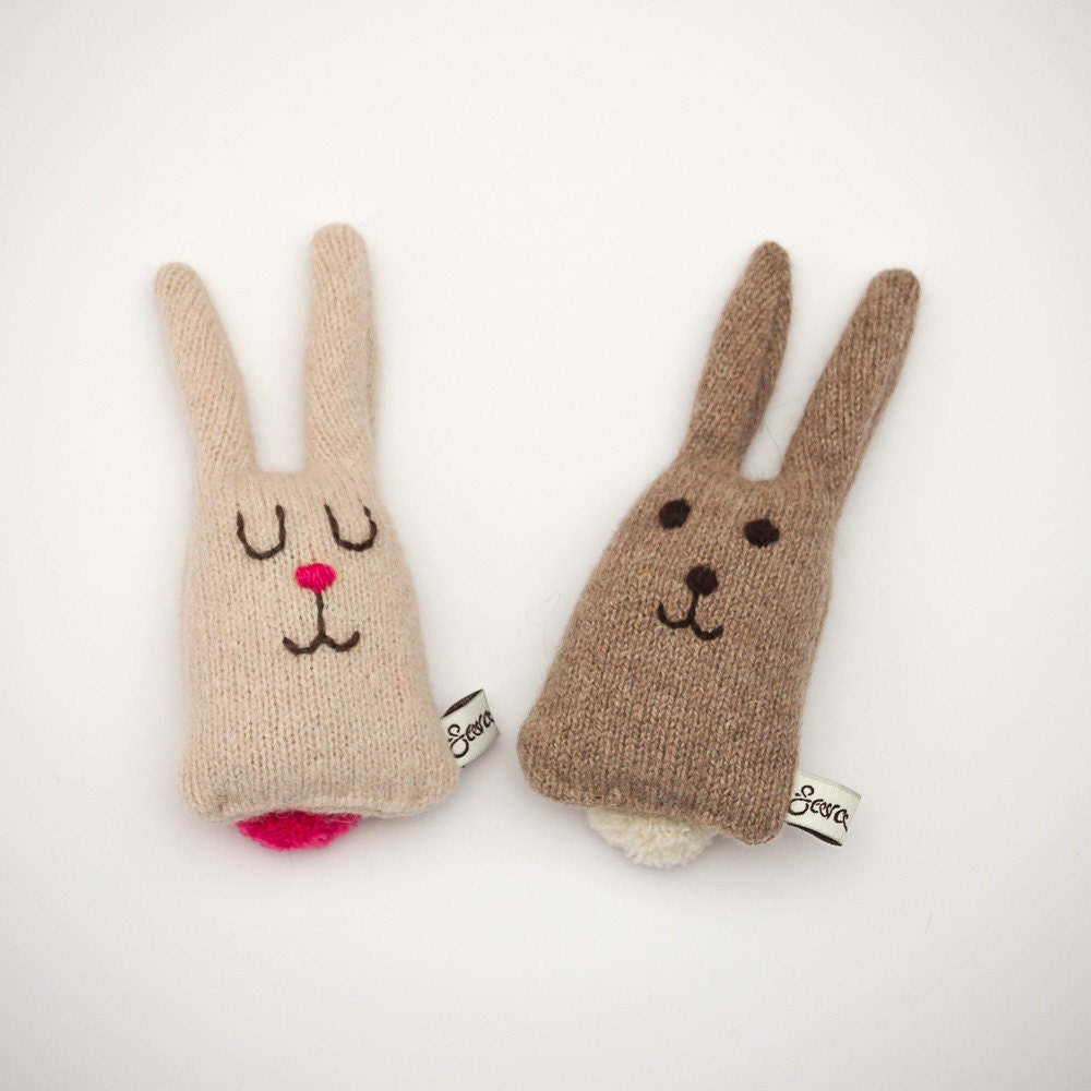 Boris and Betty Lavender Lambswool Bunnies - Made to order
