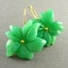Carved Chrysoprase Flower Earrings