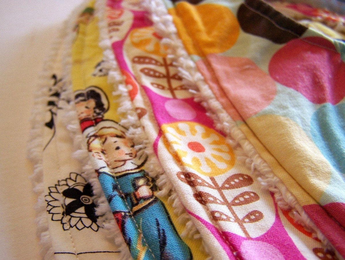 Lot of 5 Bibs in Beautiful Designer Fabrics YOU CHOOSE GENDER