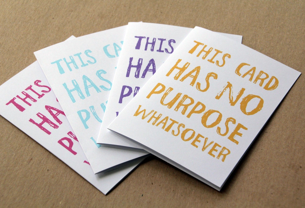 funny no purpose card set of 4 assorted cards letterhappy etsy card best friend stationery set handmade greeting cards