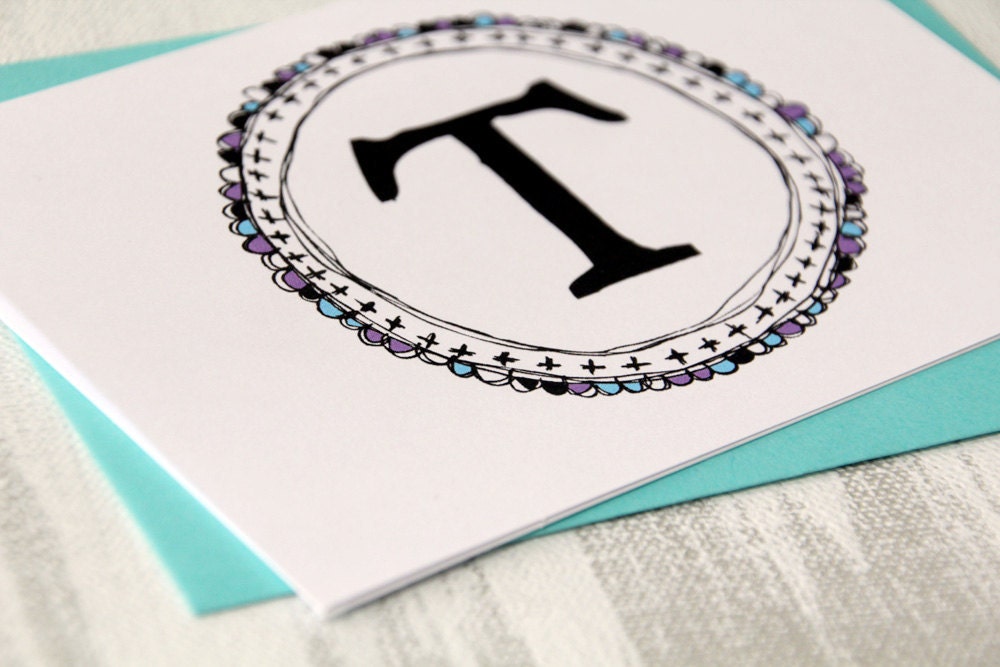 SUMMER CLEARANCE SALE - personalized stationery graduation gift custom monogram initial cards 10 cards in black purple blue letterhappy etsy