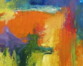 Homage du Chien GICLEE ART PRINT 11 x 17 orange blue purple abstract