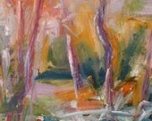 December Morning GICLEE ART PRINT 8 x 11 abstract landscape Atlanta pink orange white snow