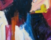 August GICLEE ART PRINT  11x17 abstract dark blue magenta summer
