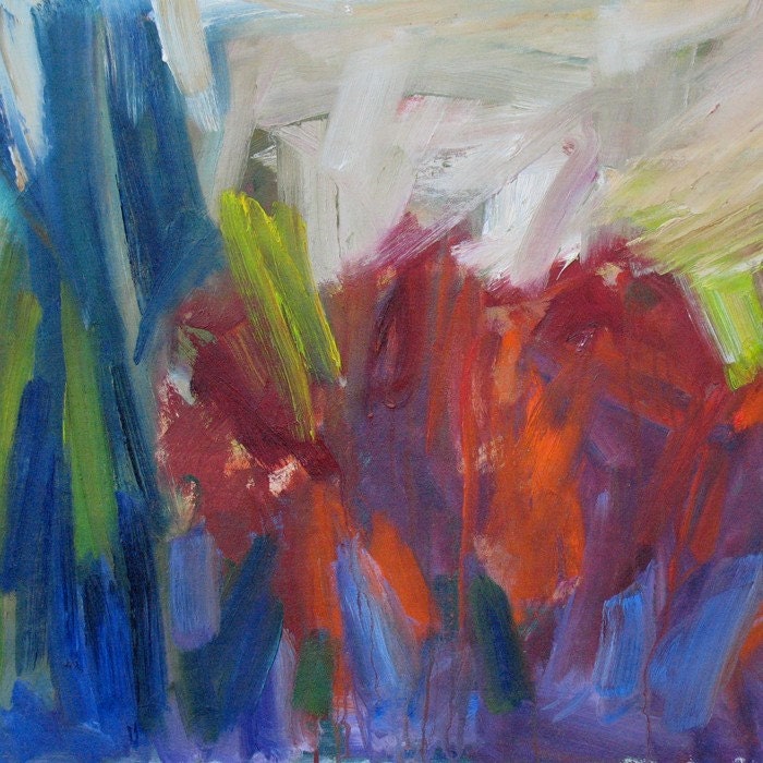 Sedum GICLEE ART PRINT 11 x 17 abstract gardens red purple blue teal