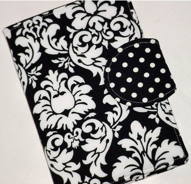Kindle Cover, Nook Cover, Kobo Cover - Black/white Damask eReader Cover