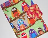 Kindle Fire HD Cover, all sizes available - LAST ONE batik interior  - Owls on a Limb eReader Cover