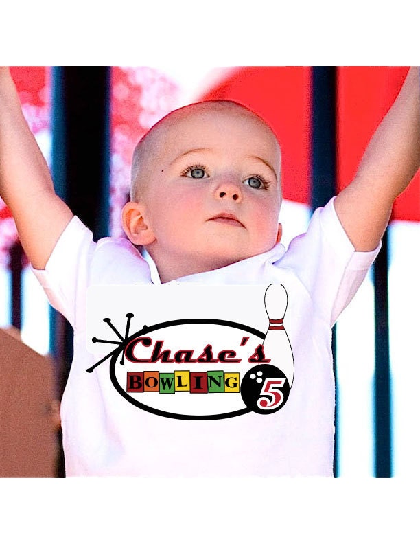 BOWLING BIRTHDAY SHIRT Personalized Boy Girl Short Sleeve Custom Retro 1 2 3 4 5 6 7 8 9 10 Year Old, Free Gift Wrap