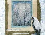 He Would Have Soared, 5 by 7 inch print, bird collage