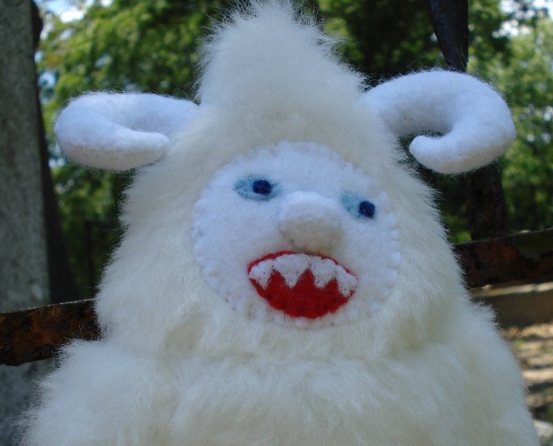 fuzzy white yeti plush