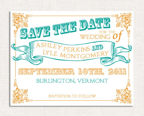 Print Your Own Carnival Circus Save The Date Cards, DIY Wedding Invitations