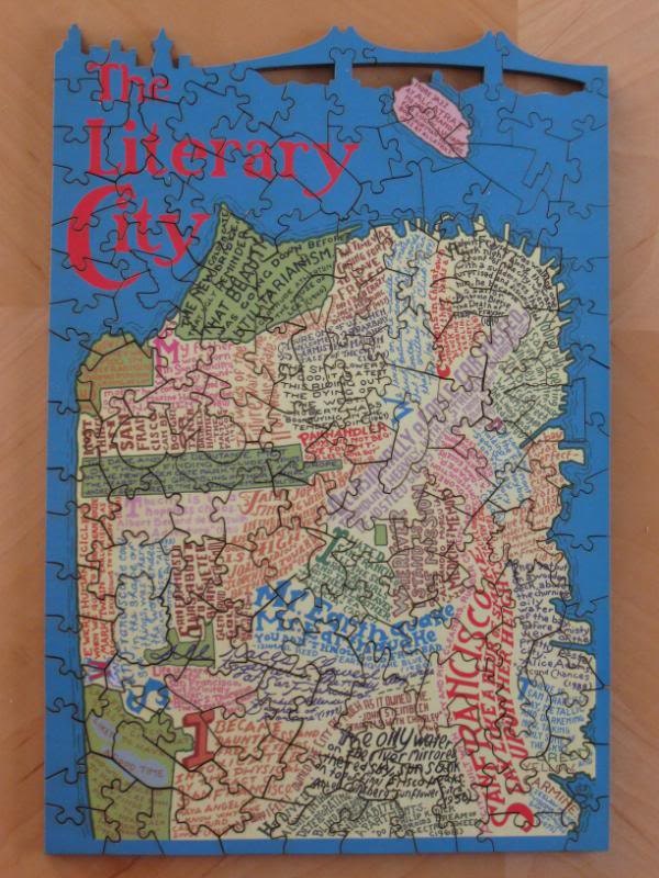 The Literary Map of San Francisco Laser-Cut Wooden Jigsaw Puzzle