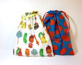 RESERVED for Amy - Cotton Drawstring Bags