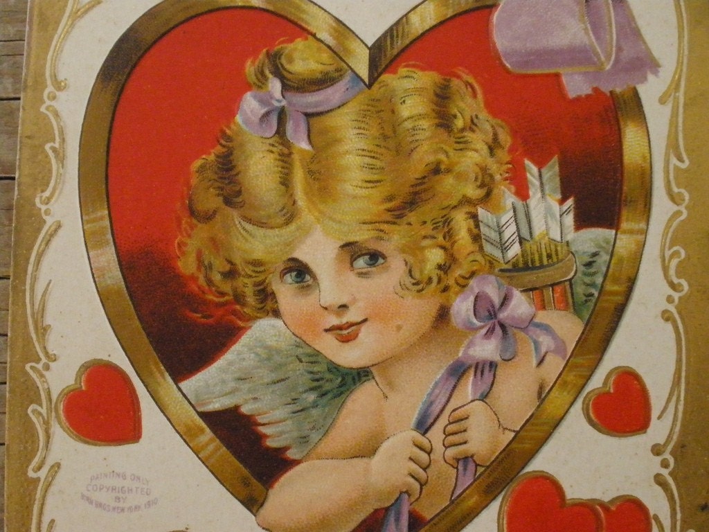 Vintage Valentine Cupid Postcard