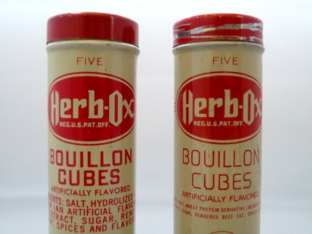 Vintage Herb Ox Bouillon Cube Tins