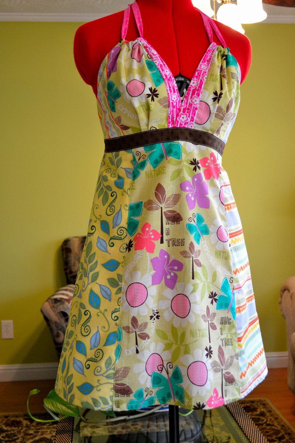 Sexy Hippie Patchwork Halter Summer Dress S13 Sale