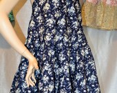 Blue White Hippie Halter Dress