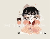 Children Girls Art Print - 'Butterfly Glasses'