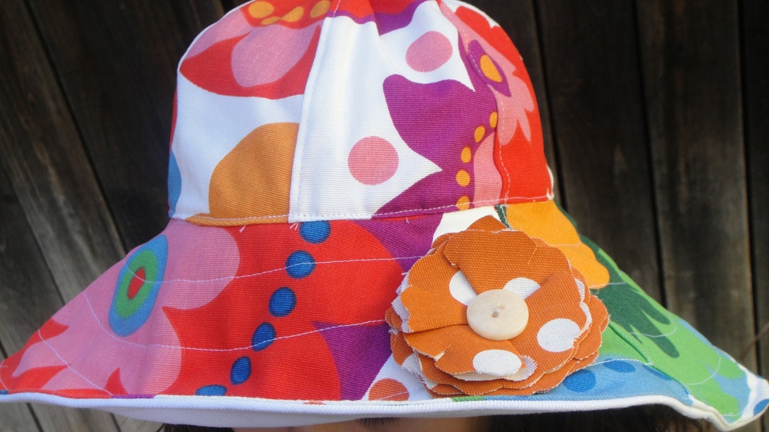 Flipped Bird floppy reversible hat. Happy Hat. So cute, chic and perfect for the beach, pool or those tropical vacations