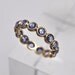 Blue sapphire endless bezel ring - 18k gold