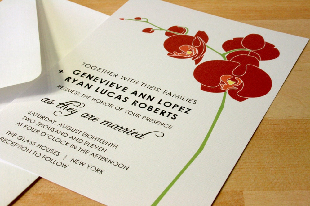 NEW SAMPLE Orchid Wedding Invitation
