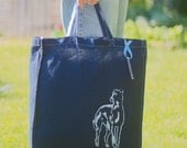 Lurcher dog tote bag