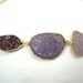 Druzy Necklace Jasper Crystal Geode Large Crystal Slice Statement Necklace Lavender Purple Gold Luxury Spring Fashion