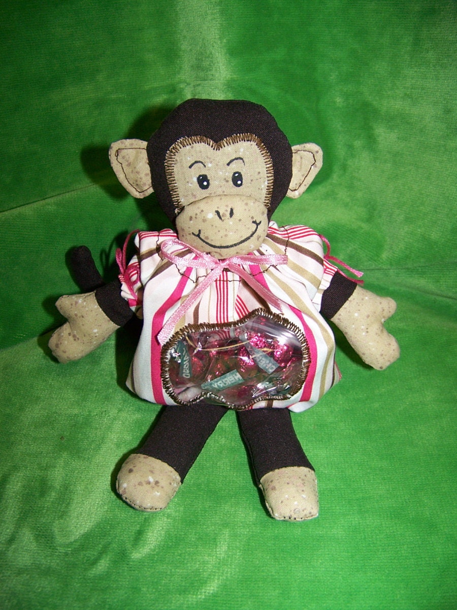 Monkey Candy Bag  PDF Pattern Baby Shower Favors with Immediate Download e-file