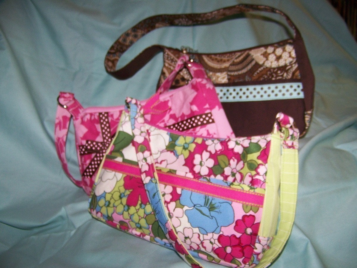 Small Handbag Pdf Pattern with Zipper Tutorial 3 in 1