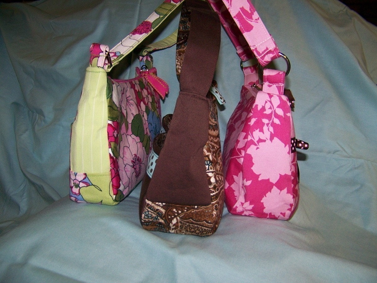 Small Handbag Pdf Pattern with Zipper Tutorial 3 in 1