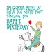 Birthday Card - White Pony