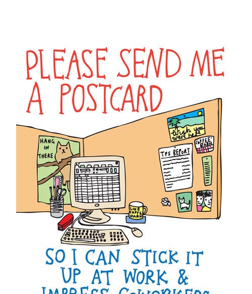 Going Away Card - Please Send Me A Postcard