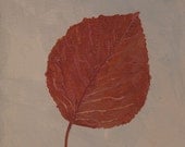 Copper Leaf on Taupe - Original Acrylic Painting