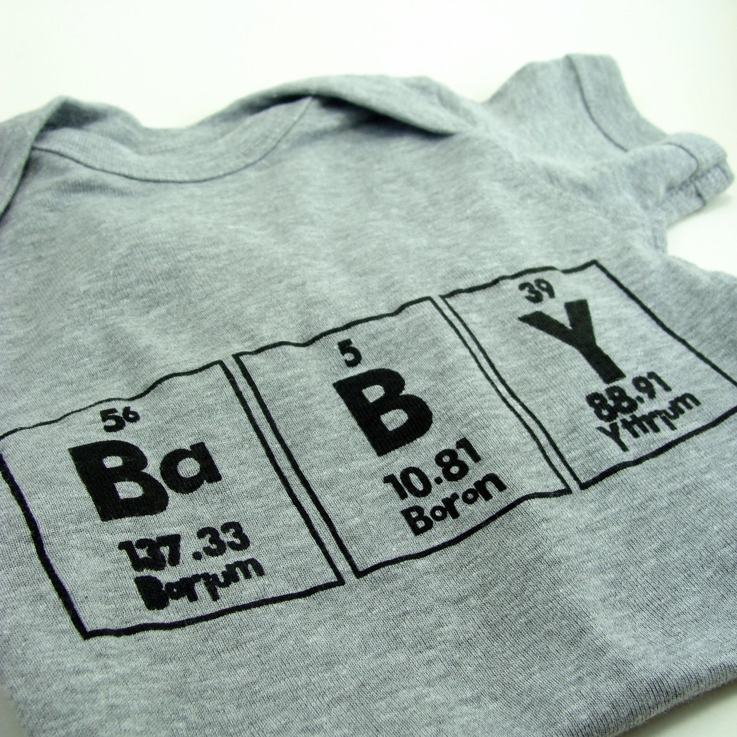 Baby Onesie Chemistry Boy Clothes - Gray with Black