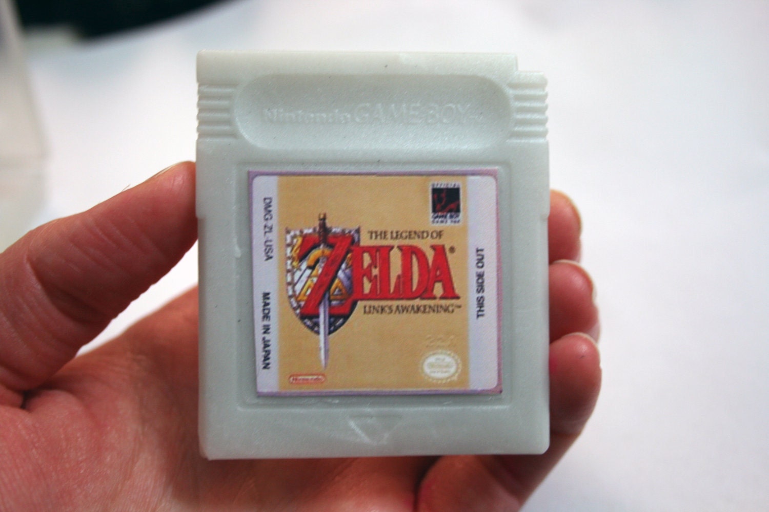 SOAP Gameboy cartridge parody with case, blackberry scent, Zelda title