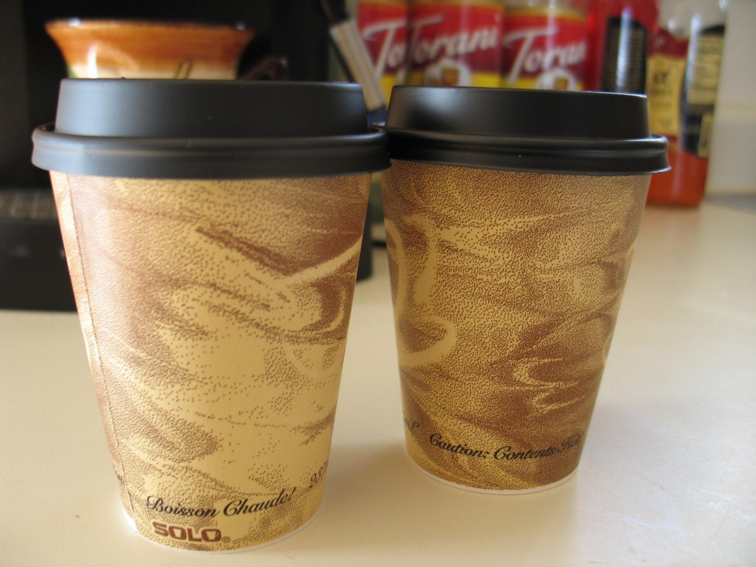 Hot cocoa, cocoa butter soap served in a cup
