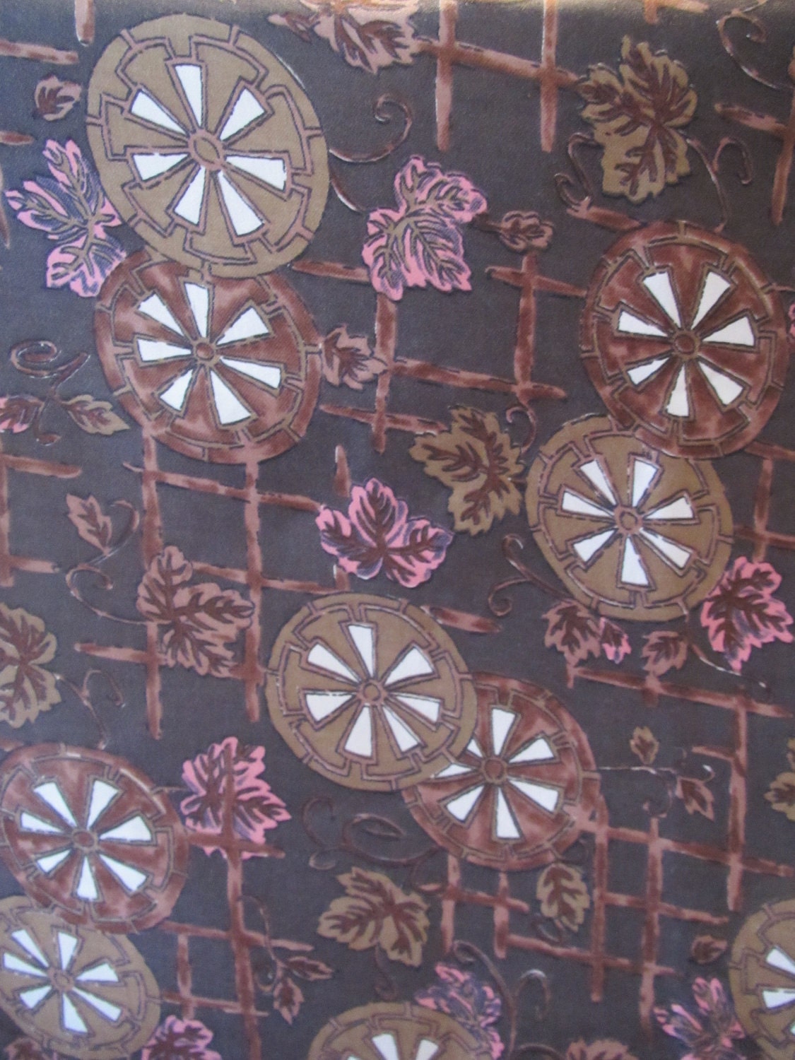 Vintage 1950's Retro Industrial Inspired Modernist Printed Cotton Tea Dress Fabric