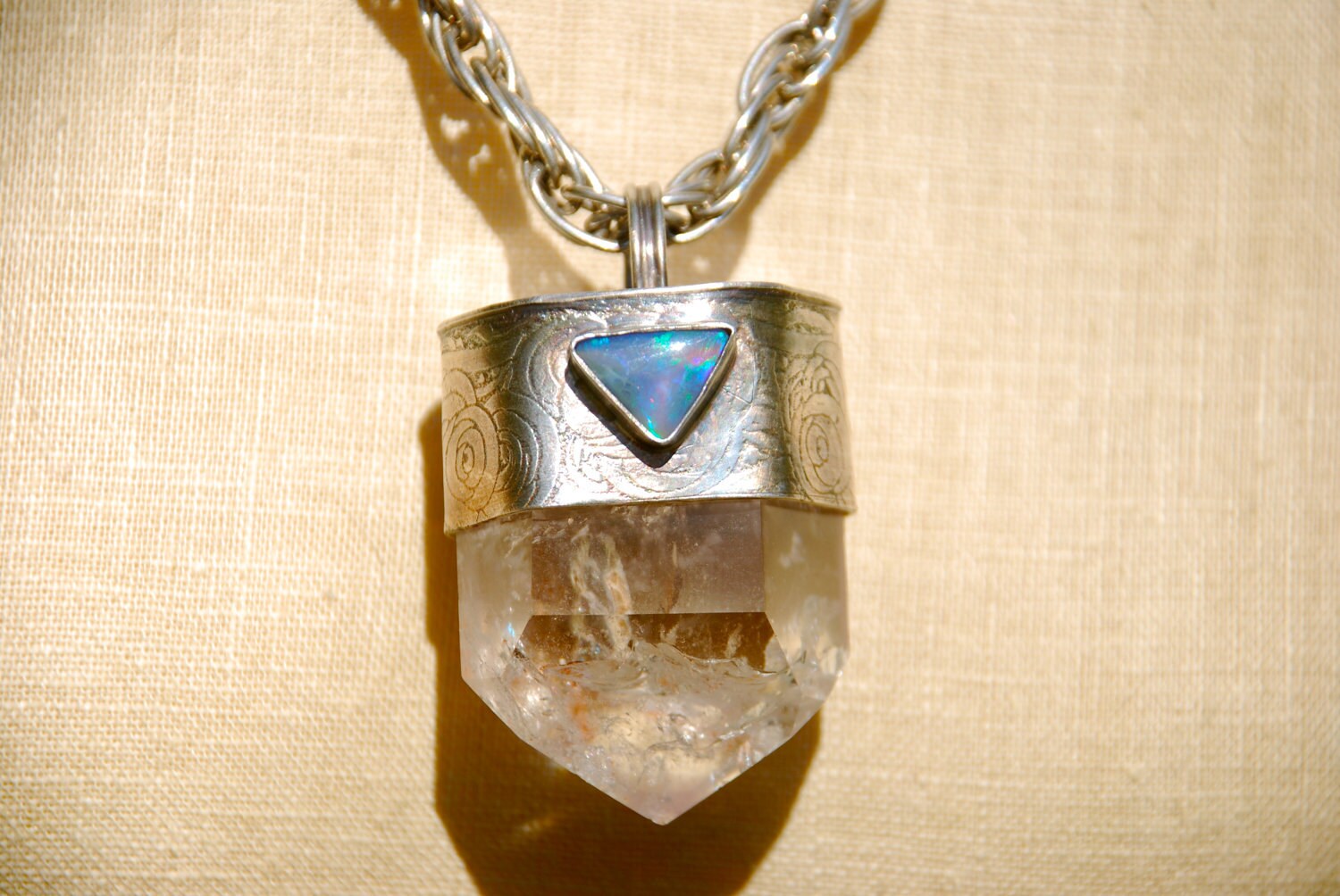 lithium quartz pendant